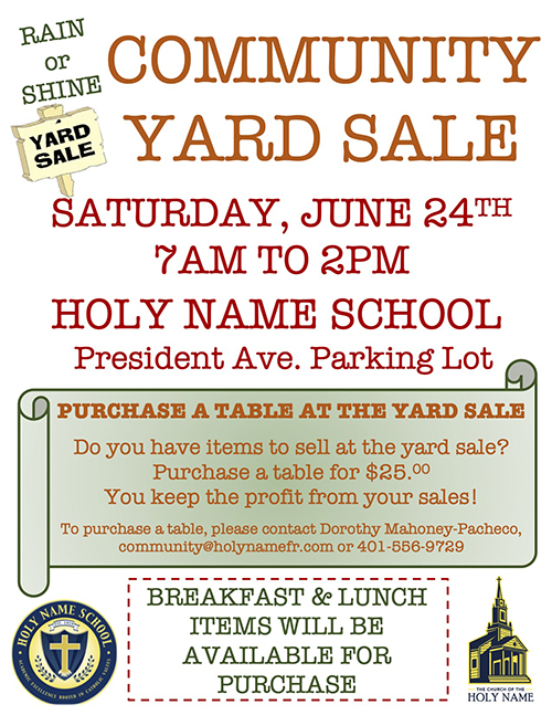 Community Yard Sale flyer